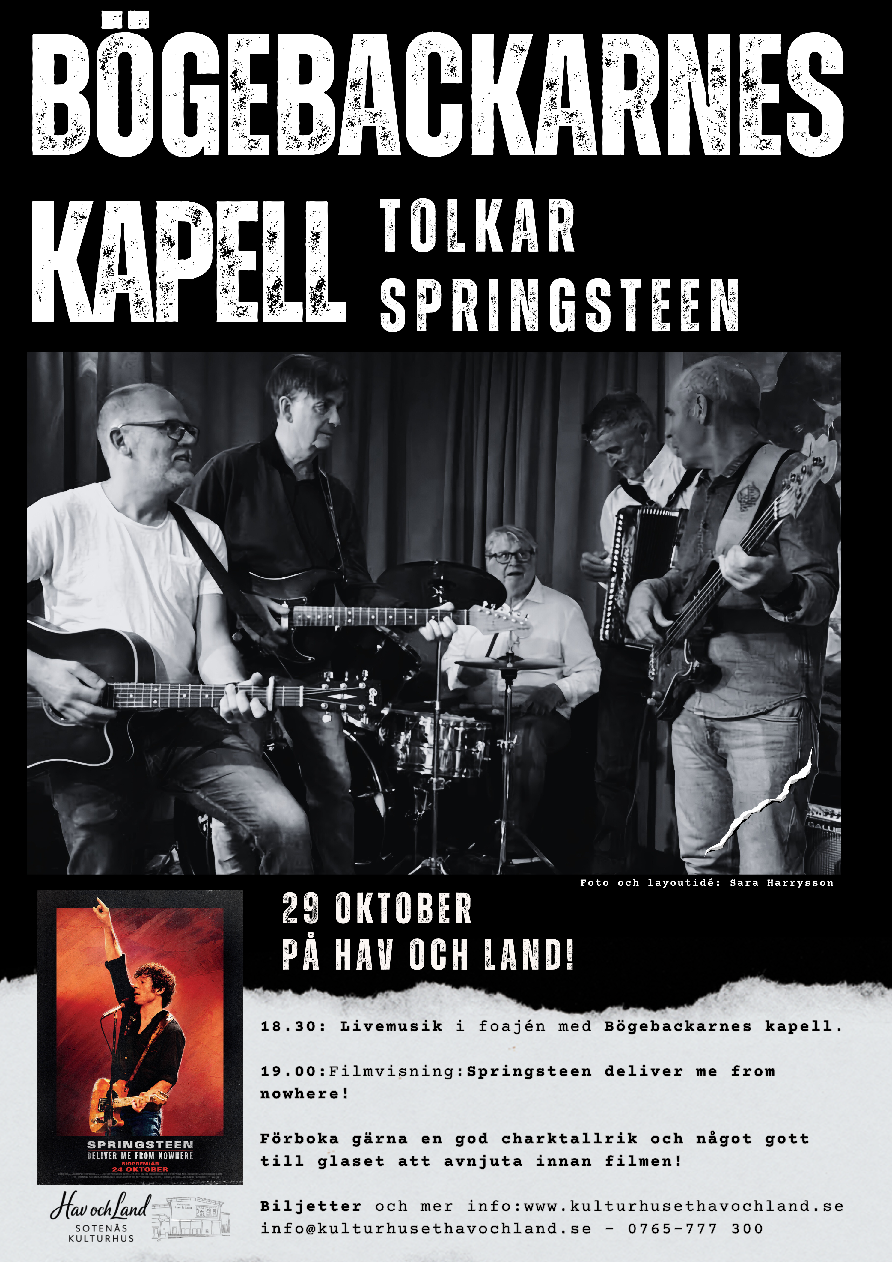 Affisch: Bögebackarnes tolkar Springsteen